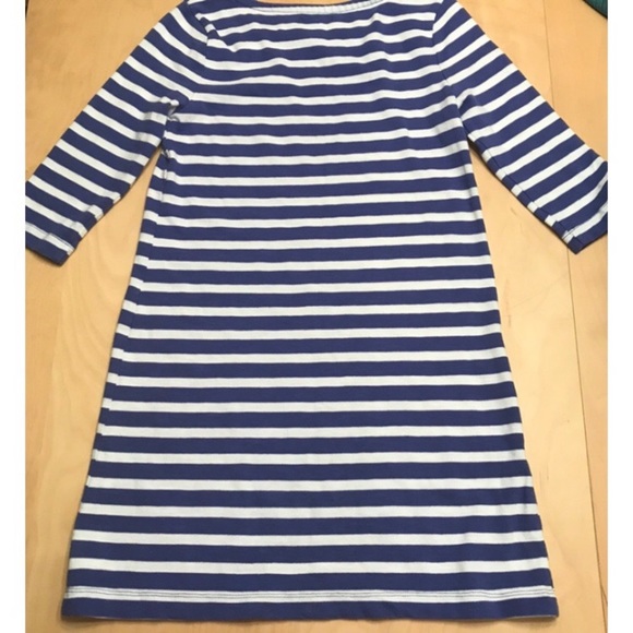 GAP Blue and White Striped 3/4 Sleeve Shift Dress - Picture 3 of 7